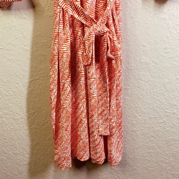 TALBOTS Dress Ponte‎ Knit Rayon Collared Shirt Belted Coral Classic Capsule NWT - Picture 7 of 13
